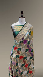 Prebook | Bottle Green Exclusive Pure Banaras Katan Silk Rangkaat Saree