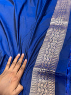 Royal Blue 100% Exclusive Pure Banaras Katan Silk Rangkaat Saree