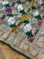 Prebook | Bottle Green Exclusive Pure Banaras Katan Silk Rangkaat Saree