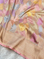 Prebook | Peach Exclusive Pure Banaras Katan Silk Rangkaat Saree