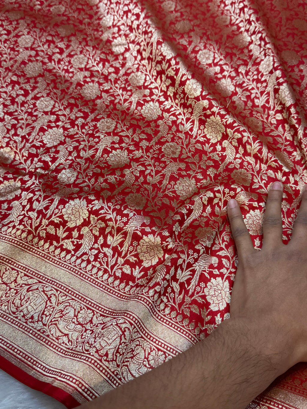 Bridal Red 100% Pure Banarasi Katan Silk Brocade Saree