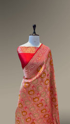 Prebook | Red 100% Pure Banaras Katan Silk Rangkaat Saree