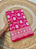 Rani Pink 100% Pure Banarasi Katan Silk Meenakari Saree