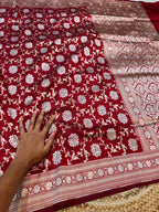 Maroon 100% Pure Banarasi Katan Silk Meenakari Saree