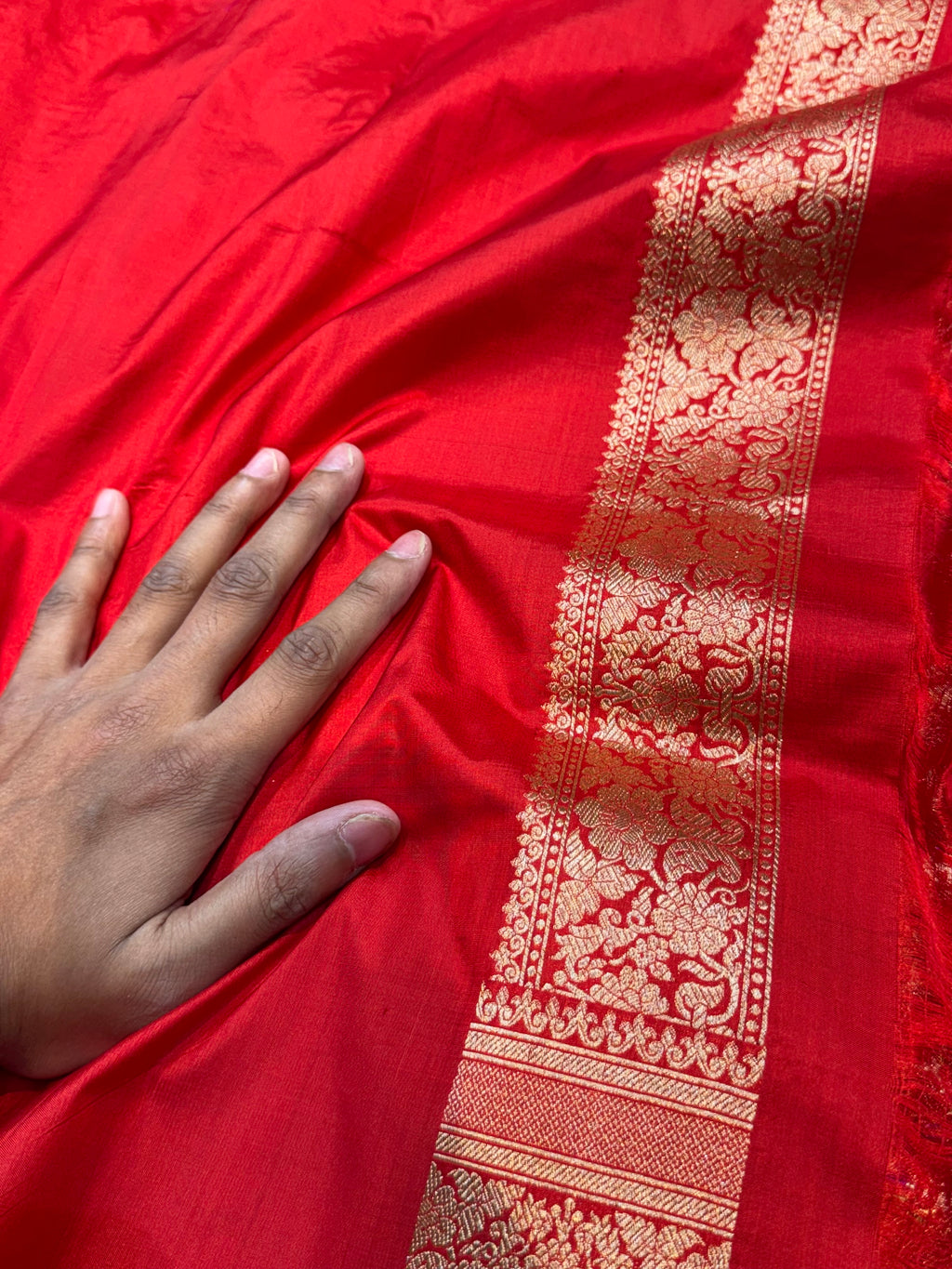 Red 100% Pure Banarasi Katan Silk Meenakari Saree
