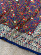 Blue Banarasi Soft Mashru Silk Partywear Saree