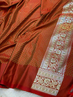 Red Banarasi Soft Mashru Silk Partywear Saree