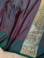 Green Banarasi Soft Mashru Silk Partywear Saree