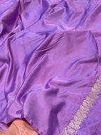 Lavender Banarasi Soft Meenakari Mashru Silk Partywear Saree