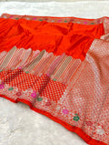 Banarasi Soft Meenakari Mashru Silk Partywear Saree