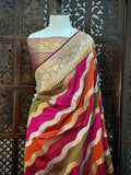 Wine Pure Banaras Katan Silk Handloom Handwoven Rangkaat Saree