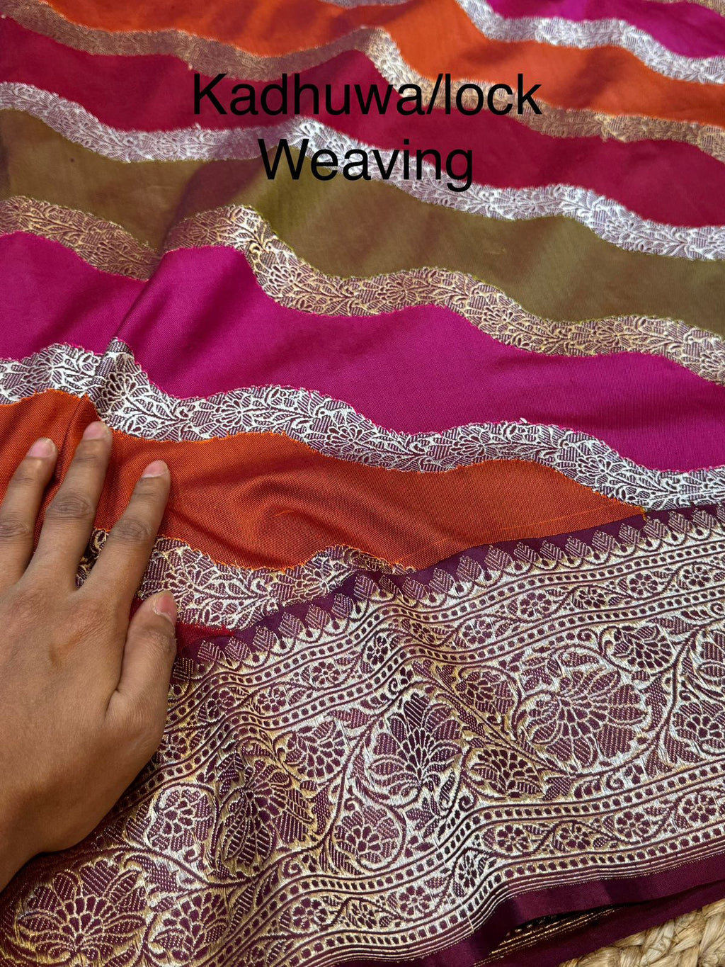 Wine Pure Banaras Katan Silk Handloom Handwoven Rangkaat Saree