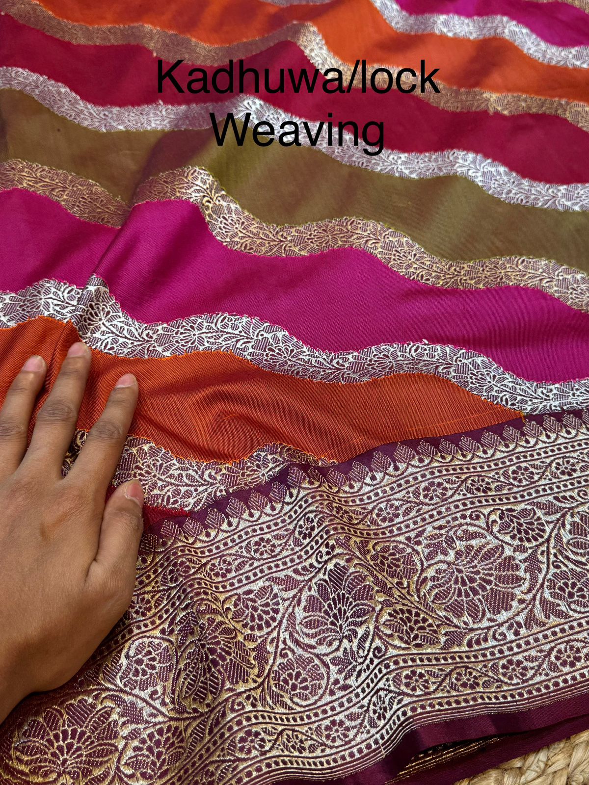 Wine Pure Banaras Katan Silk Handloom Handwoven Rangkaat Saree