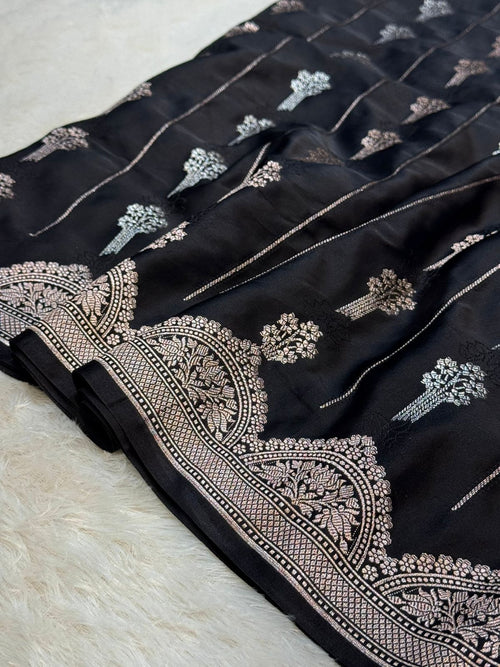 Banarasi Soft Meenakari Mashru Silk Partywear Saree