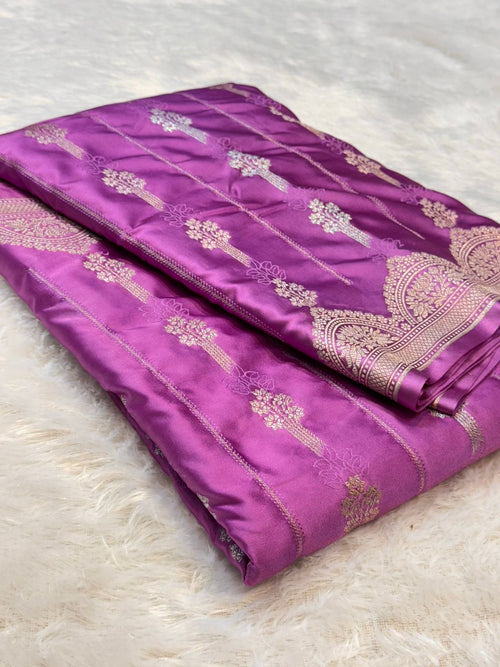 Banarasi Soft Meenakari Mashru Silk Partywear Saree