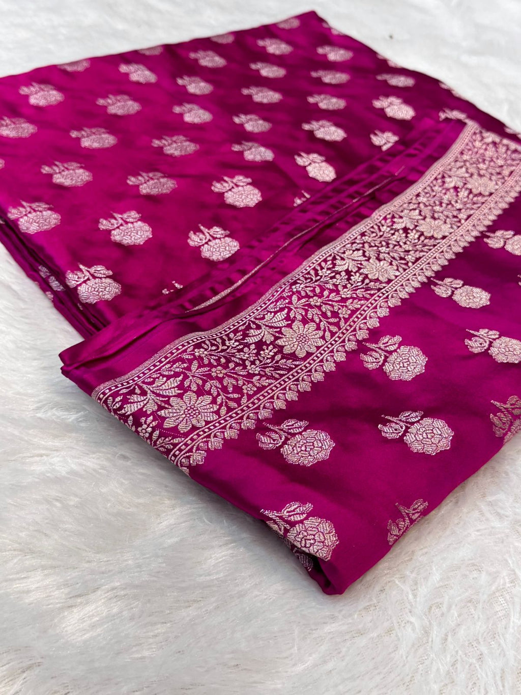 Banarasi Soft Meenakari Mashru Silk Partywear Saree