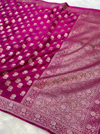 Banarasi Soft Meenakari Mashru Silk Partywear Saree