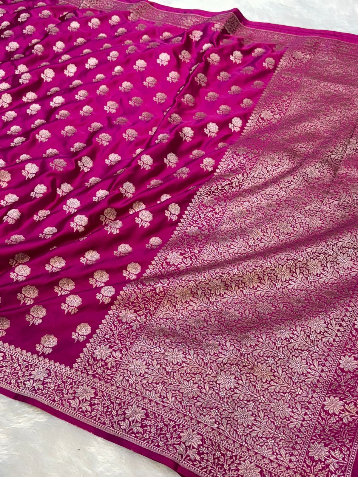 Banarasi Soft Meenakari Mashru Silk Partywear Saree