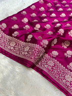 Banarasi Soft Meenakari Mashru Silk Partywear Saree
