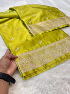 Banarasi Soft Meenakari Mashru Silk Partywear Saree