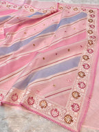 Organza Silk Partywear Banaras Embroidered Lightweight Sarees