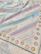 Organza Silk Partywear Banaras Embroidered Lightweight Saree