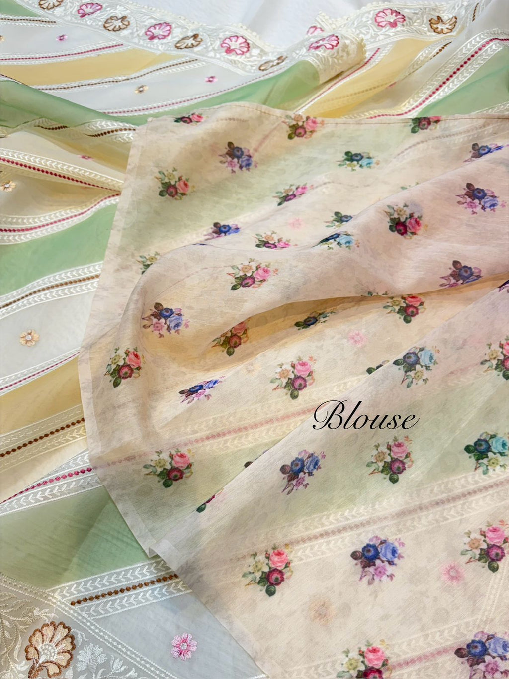 Organza Silk Partywear Banaras Embroidered Lightweight Saree