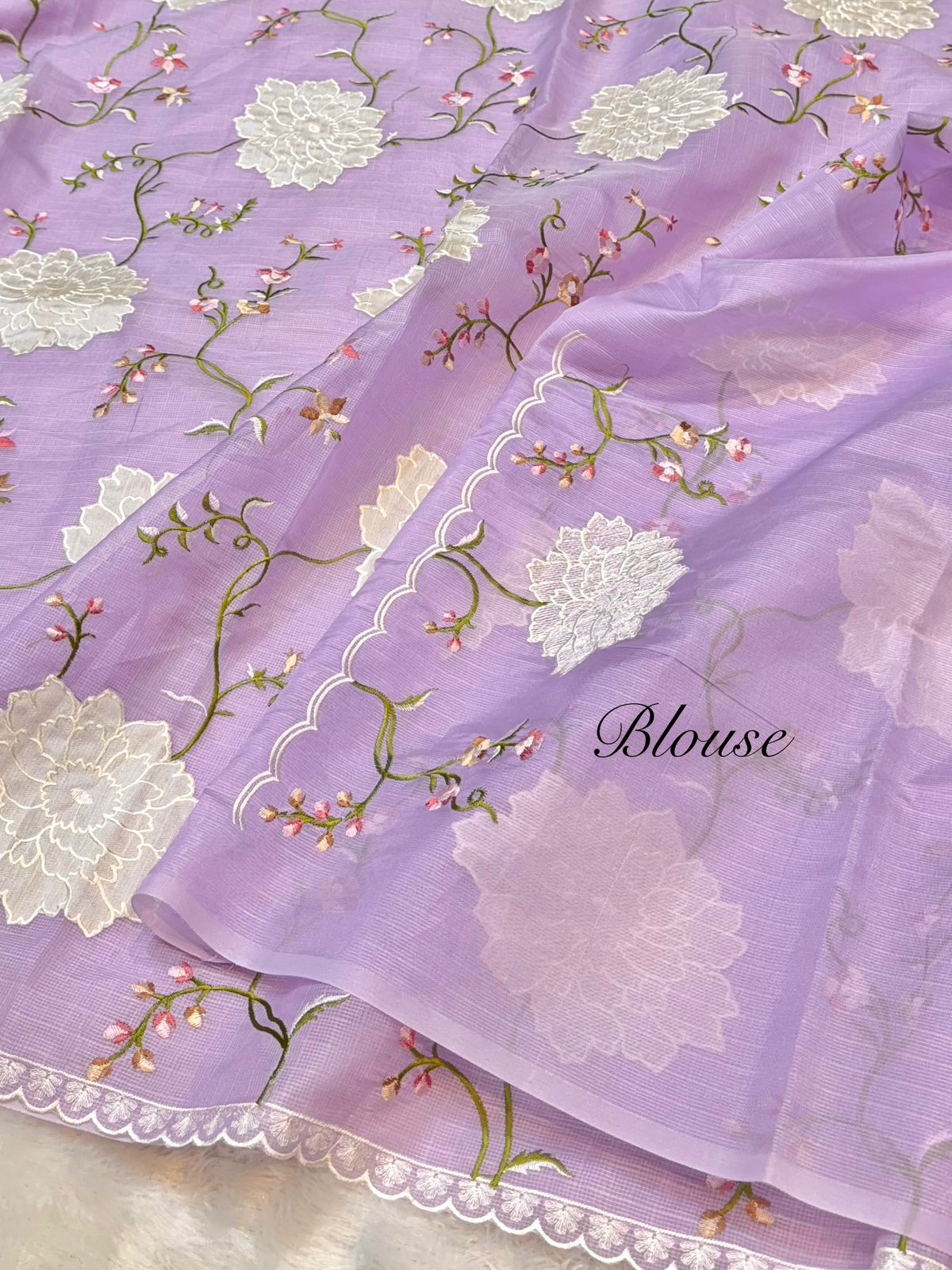 Tissue Silk Partywear Kota Silk Banarasi Embroidered Jaal with Tissue Applique Border Lightweight Sarees