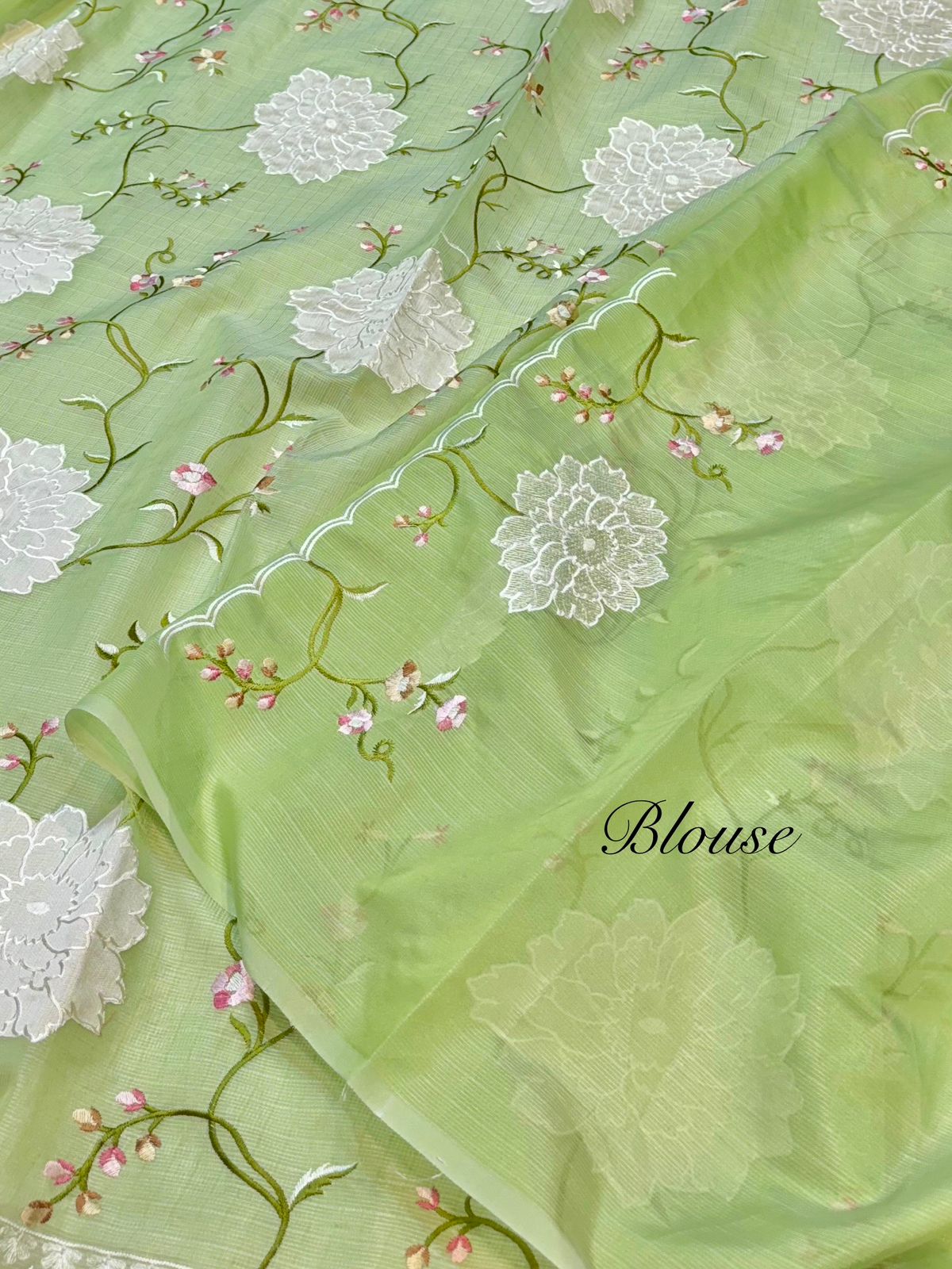 Tissue Silk Partywear Kota Silk Banarasi Embroidered Jaal with Tissue Applique Border Lightweight Sarees