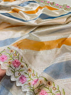 Tissue Silk Partywear Banarasi Embroidery Lightweight Sarees