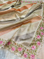 Tissue Silk Partywear Banarasi Embroidery Lightweight Sarees